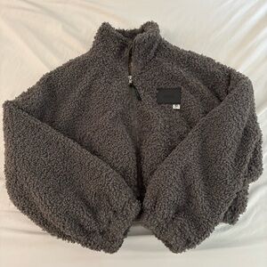 Chuu Gray Sherpa Cropped Jacket